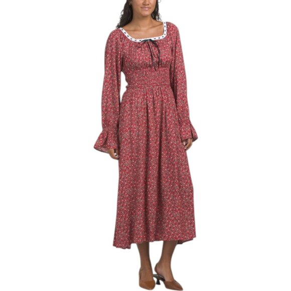 LUNA SKIES Square Neck Long Sleeve Printed Dress - Picture 1 of 3